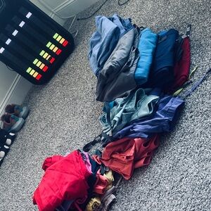 Figs Women's Scrubs in Blue, Red, and Green